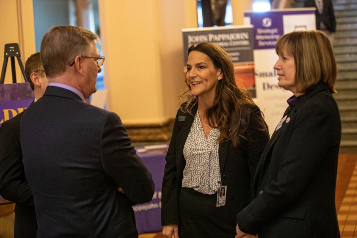 UNI Day at the Capitol: President Mark Nook, Senator Chris Cournoyer, and State Relations Officer Mary Braun