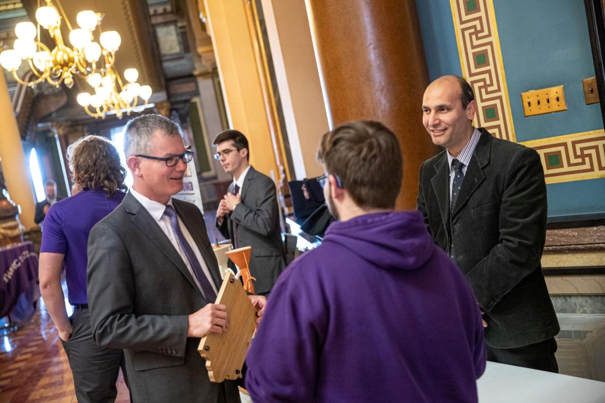 UNI Day at the Capitol: Senator Eric Giddens with staff from UNI's Applied Engineering department