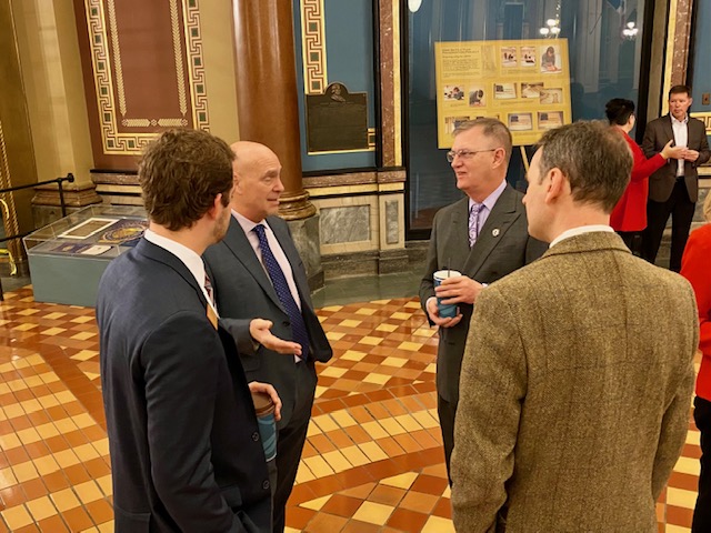 Representative Dave Jacoby, UNI President Mark Nook and Regent David Barker