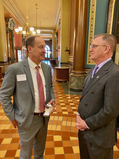 Representative Chad Ingels and UNI President Mark Nook