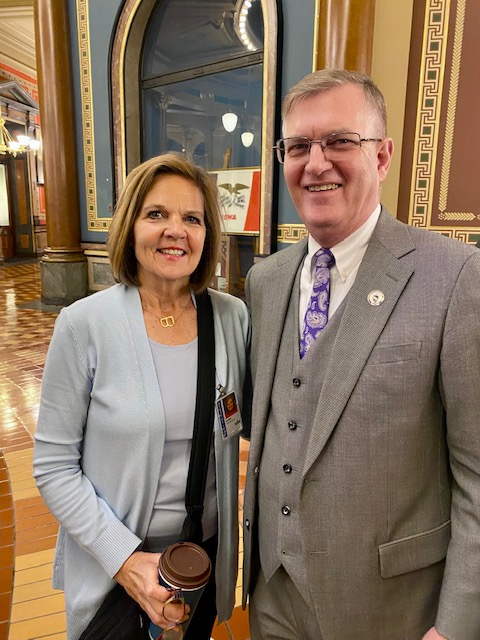 Representative Barb Kniff McCulla and UNI President Mark Nook