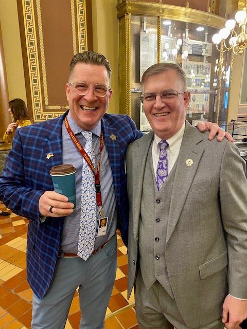 Representative Hans Wilz and UNI President Mark Nook